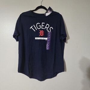 Majestic Detroit Tigers Women's T-shirt  Size 2XL Navy Crewneck Baseball MLB